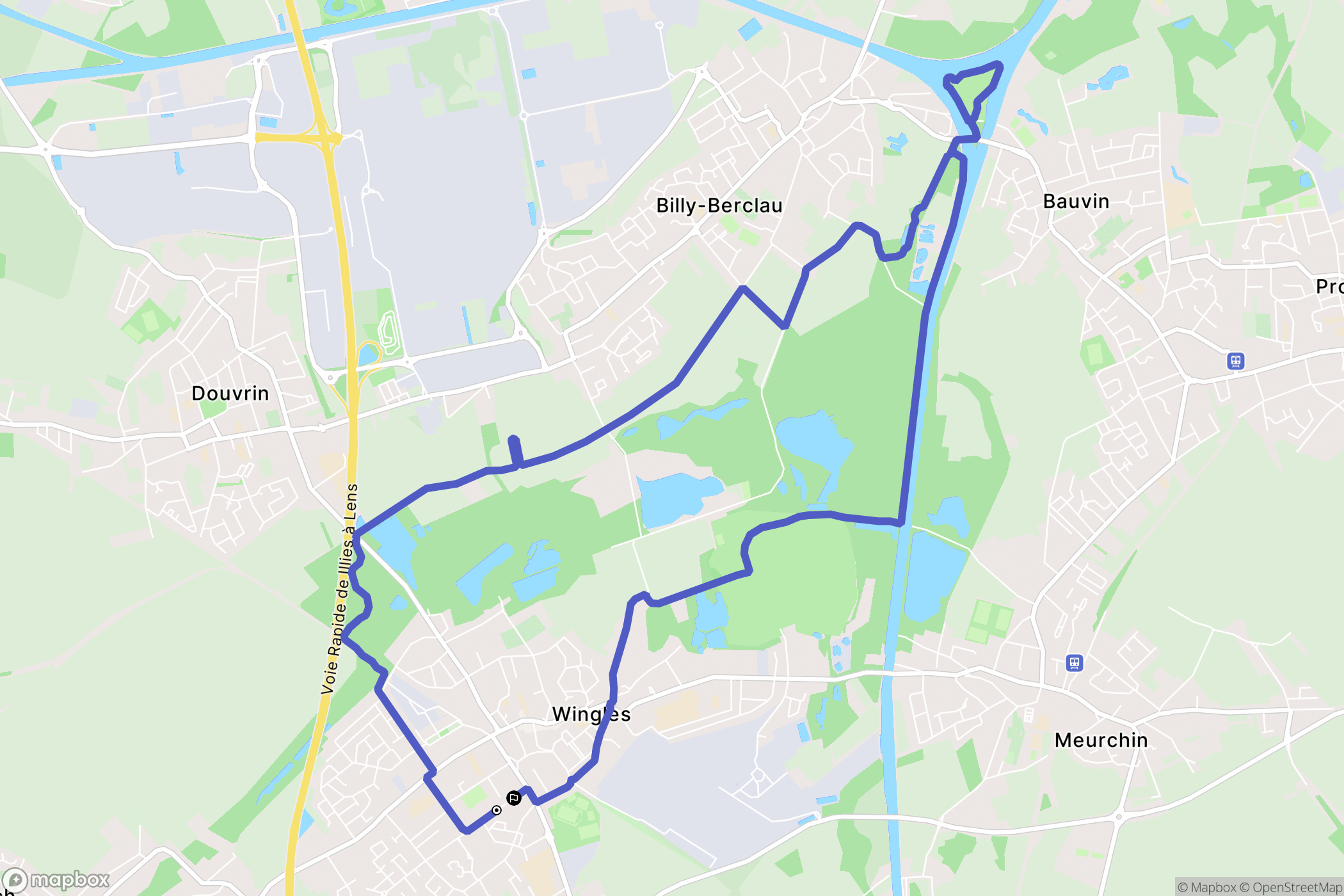 Wingles : carte du parcours de randonnée - France