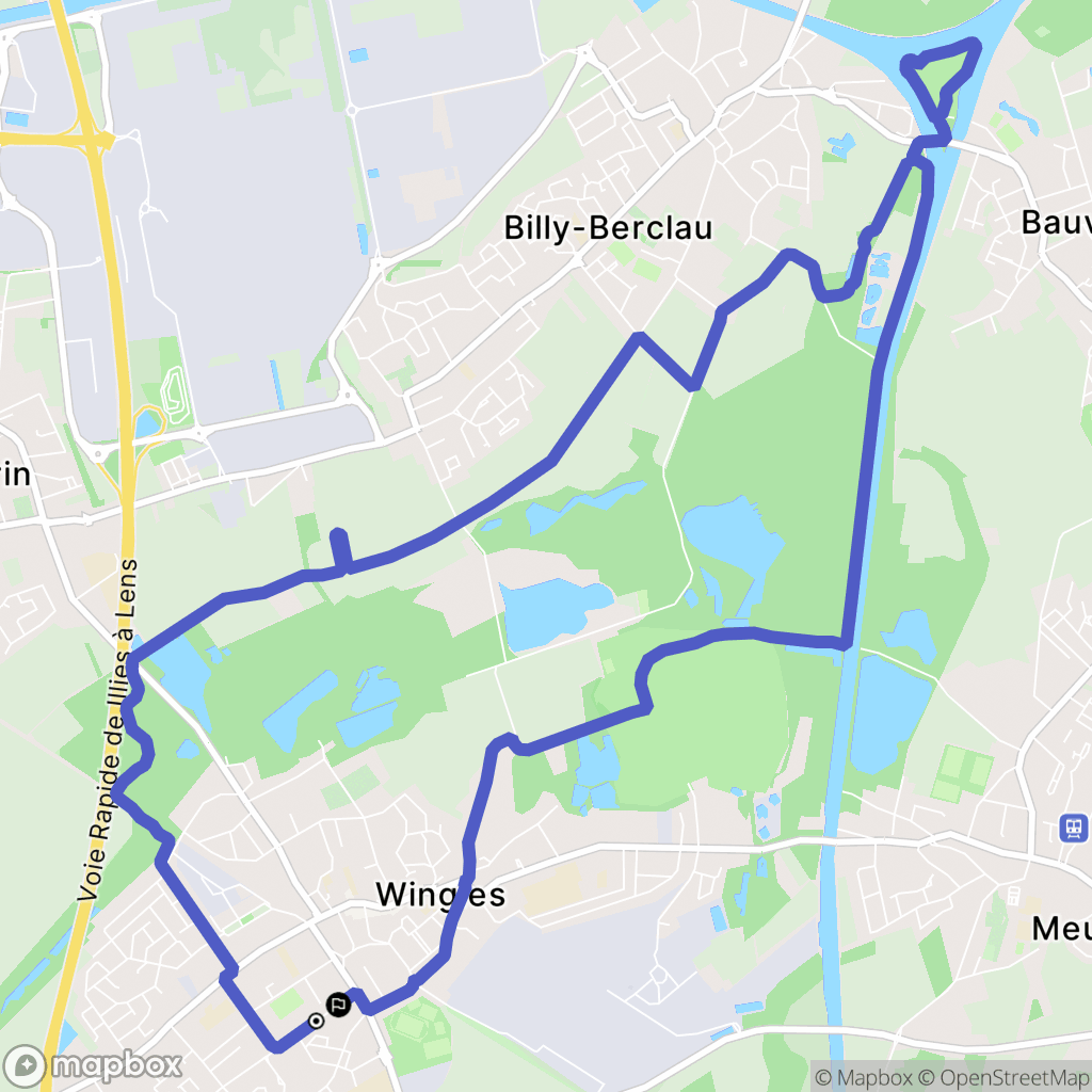 Wingles : carte du parcours de randonnée - France