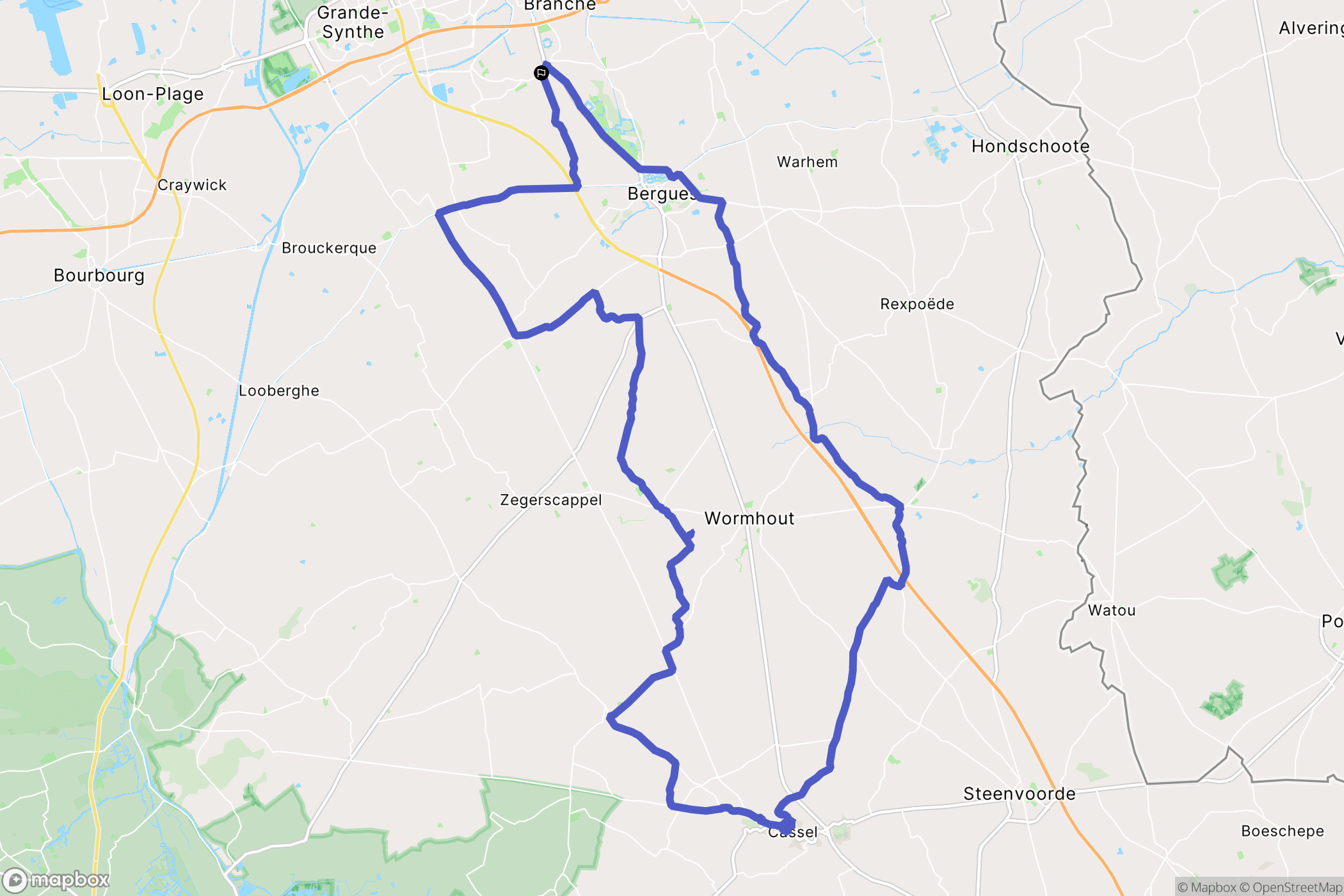 Cappelle-la-Grande : carte du parcours de randonnée - France