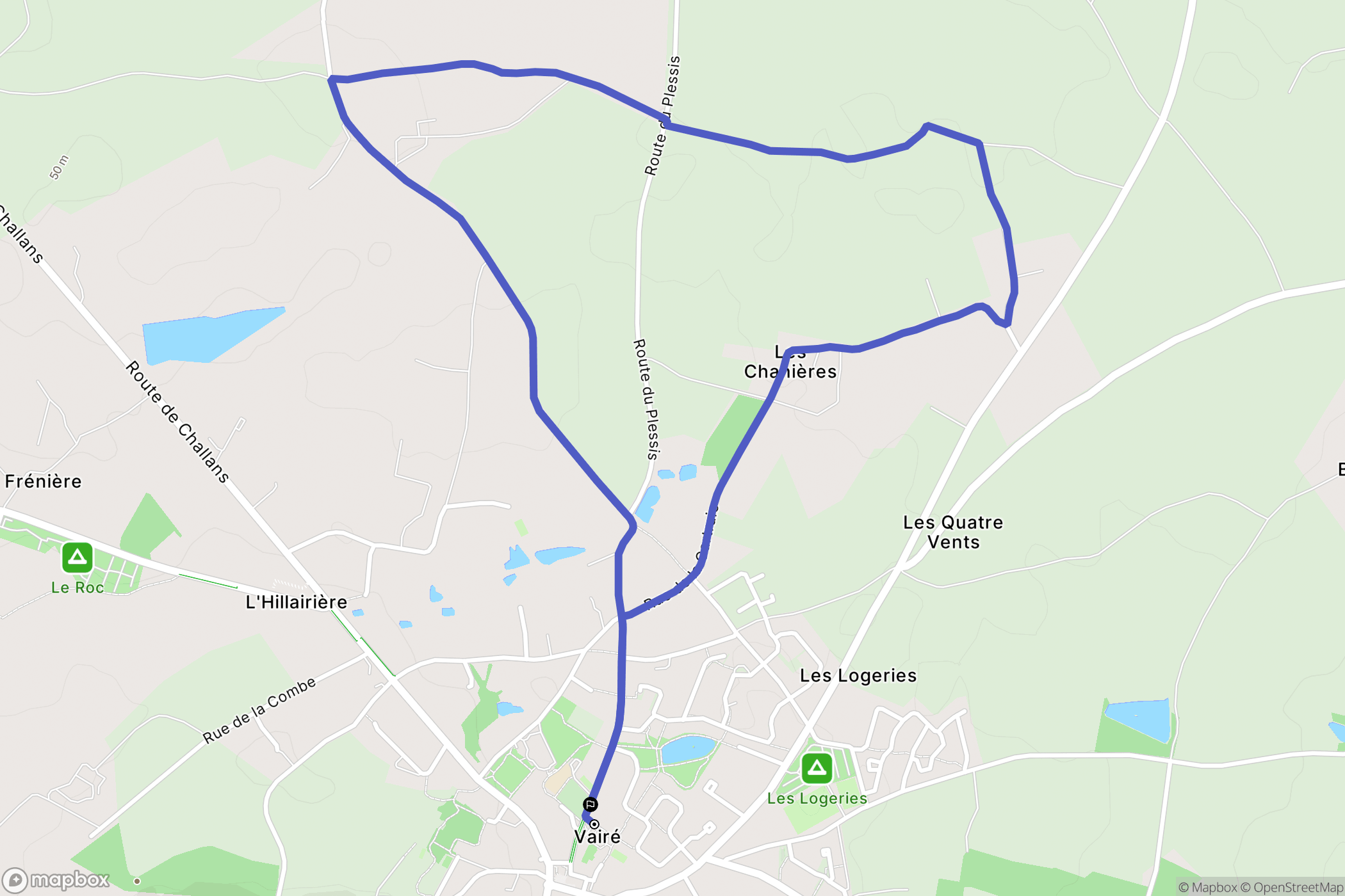 Vairé : carte du parcours de randonnée - France