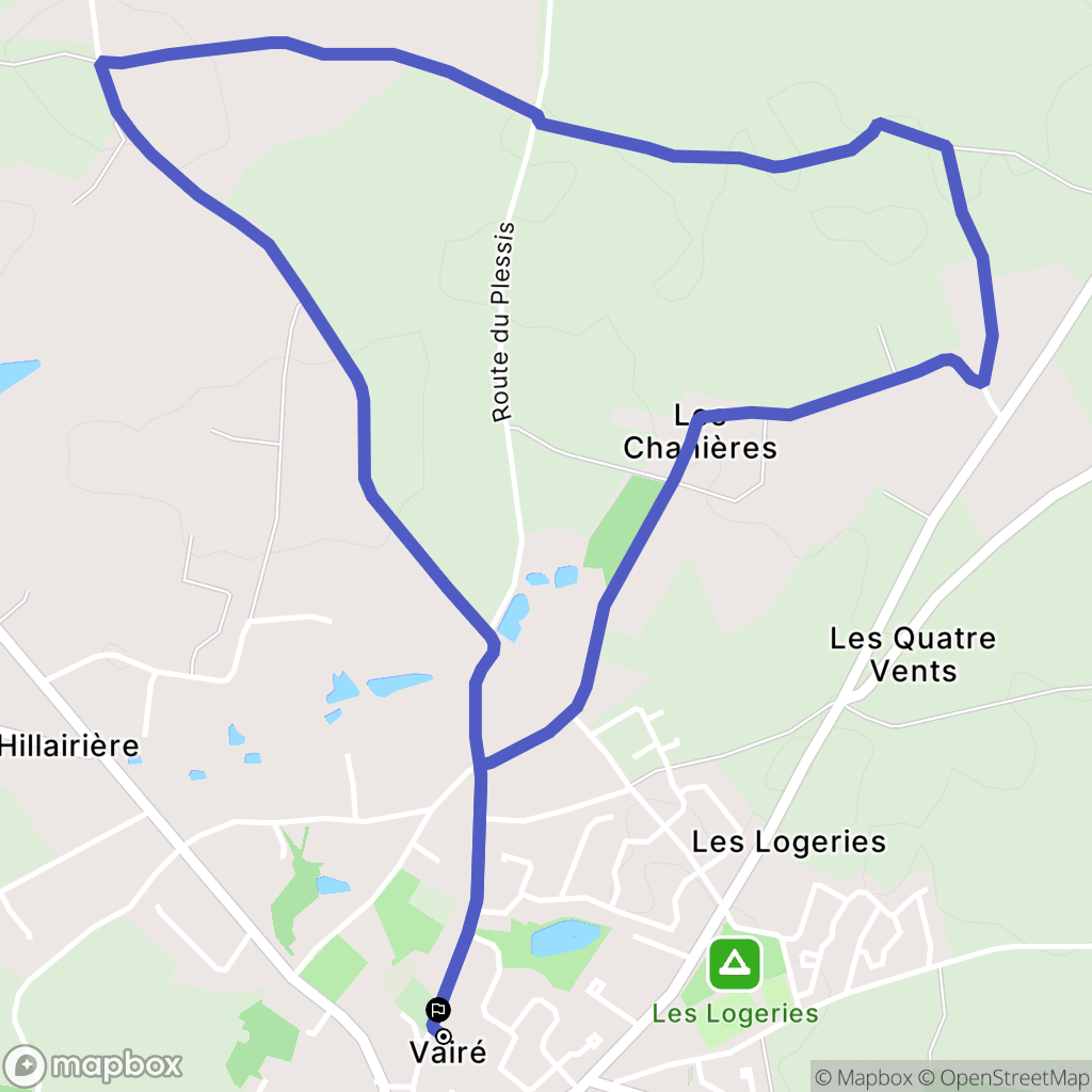 Vairé : carte du parcours de randonnée - France