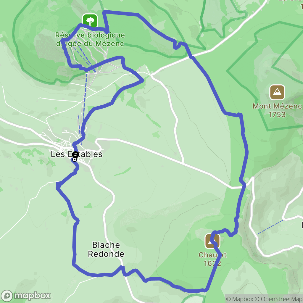 Les Estables : carte du parcours de randonnée - France