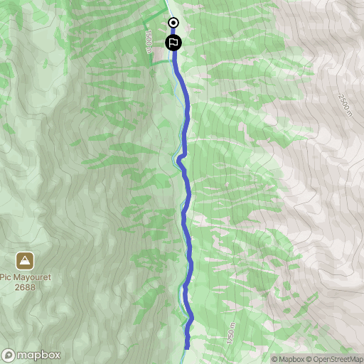 Cauterets : carte du parcours de randonnée - France