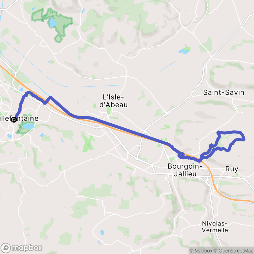 Villefontaine : carte du parcours de randonnée - France