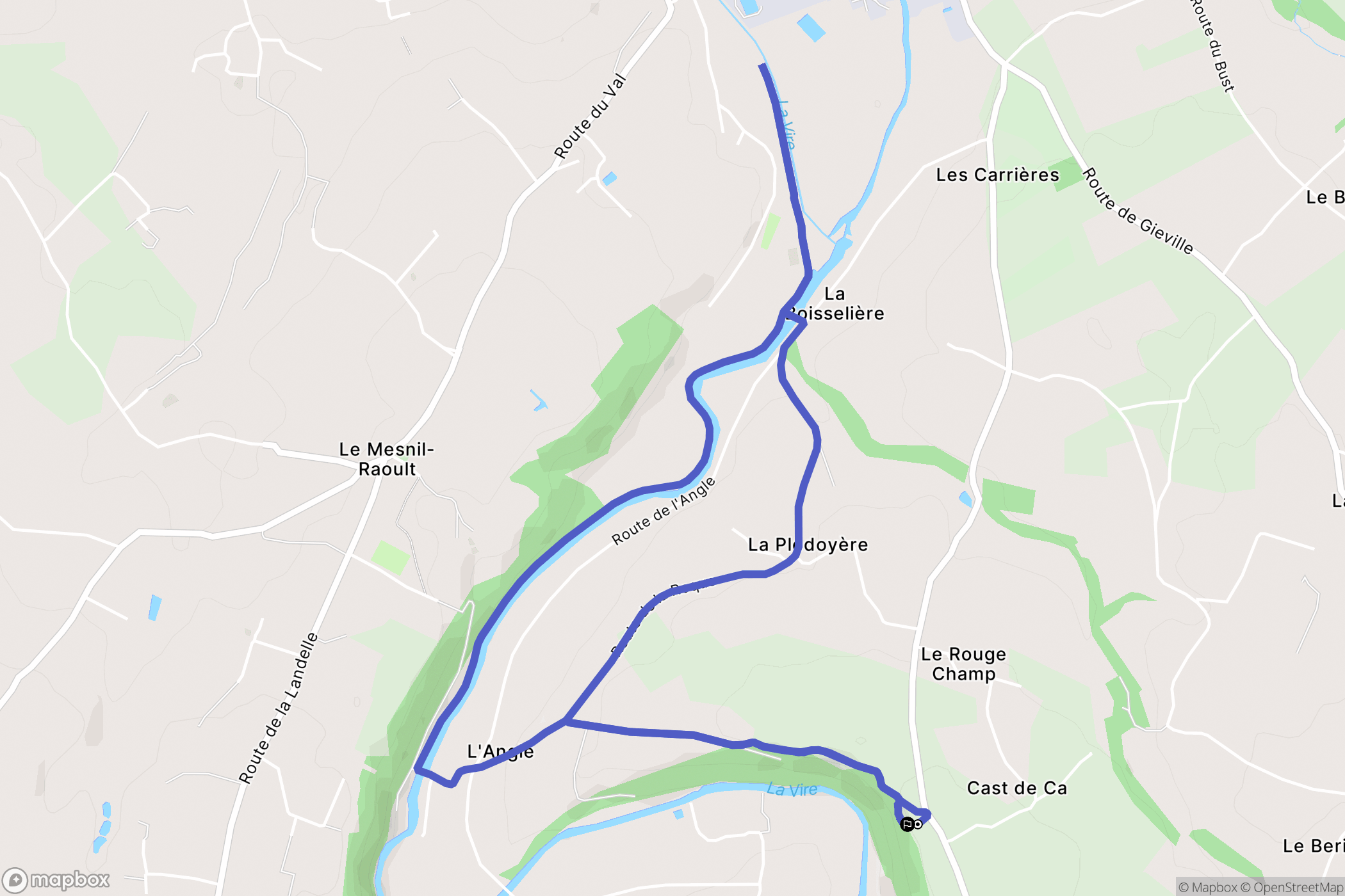 Condé-sur-Vire : carte du parcours de randonnée - France