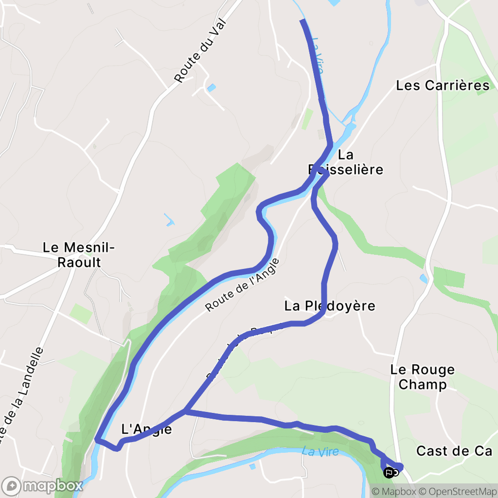 Condé-sur-Vire : carte du parcours de randonnée - France