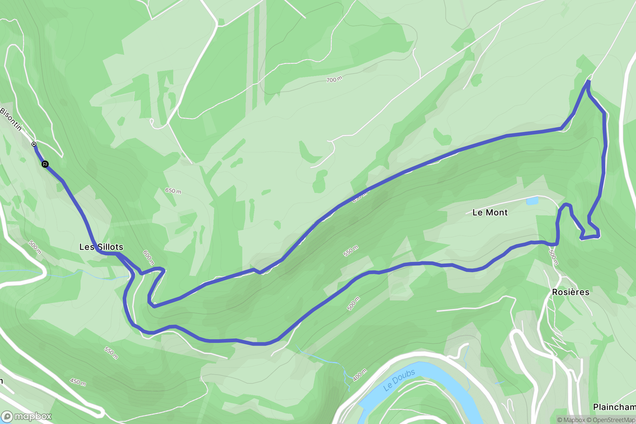 Liebvillers : carte du parcours de randonnée - France