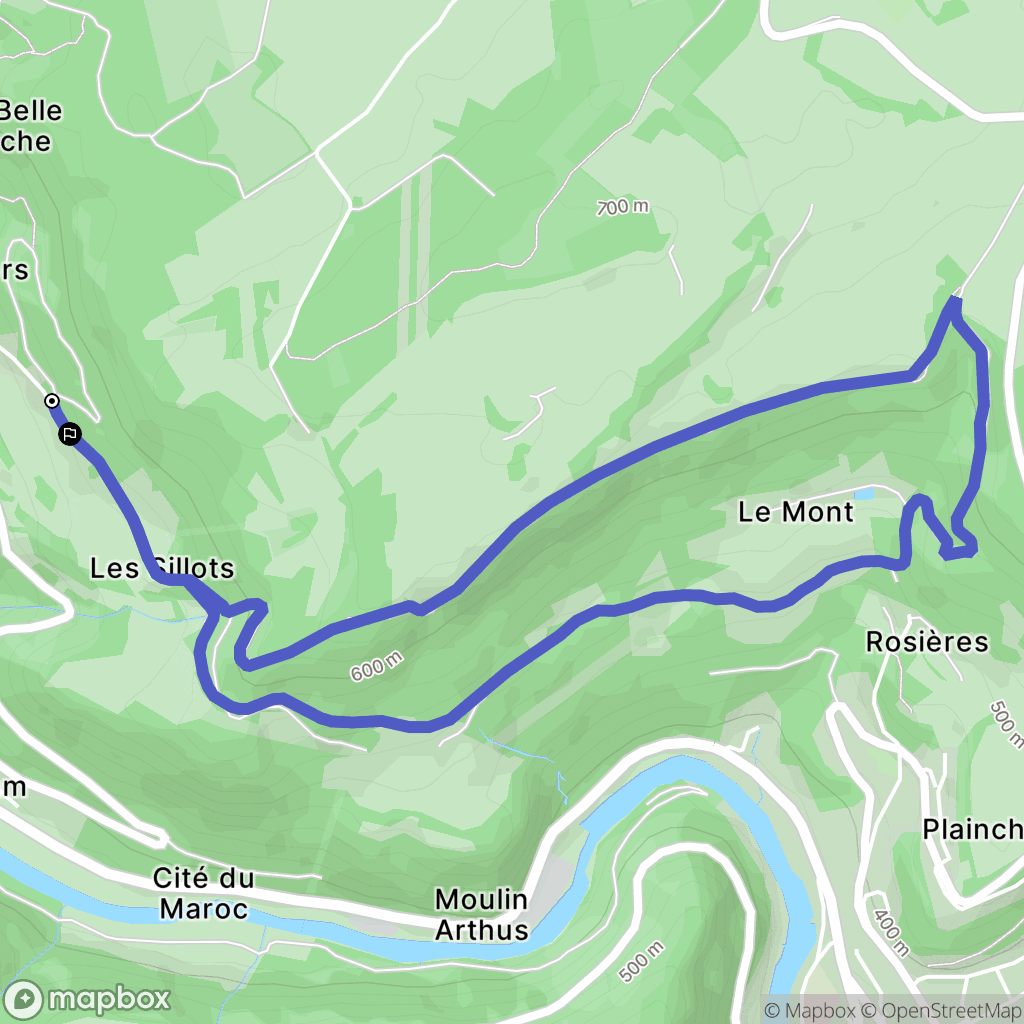 Liebvillers : carte du parcours de randonnée - France