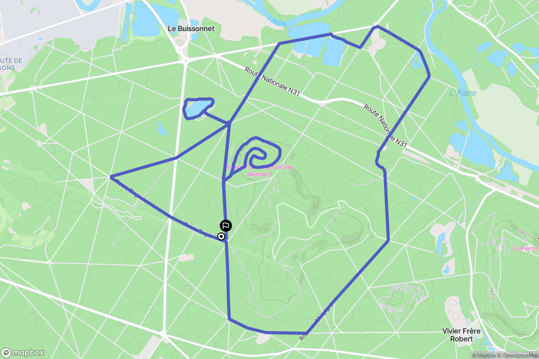 Compiègne : carte du parcours de randonnée - France
