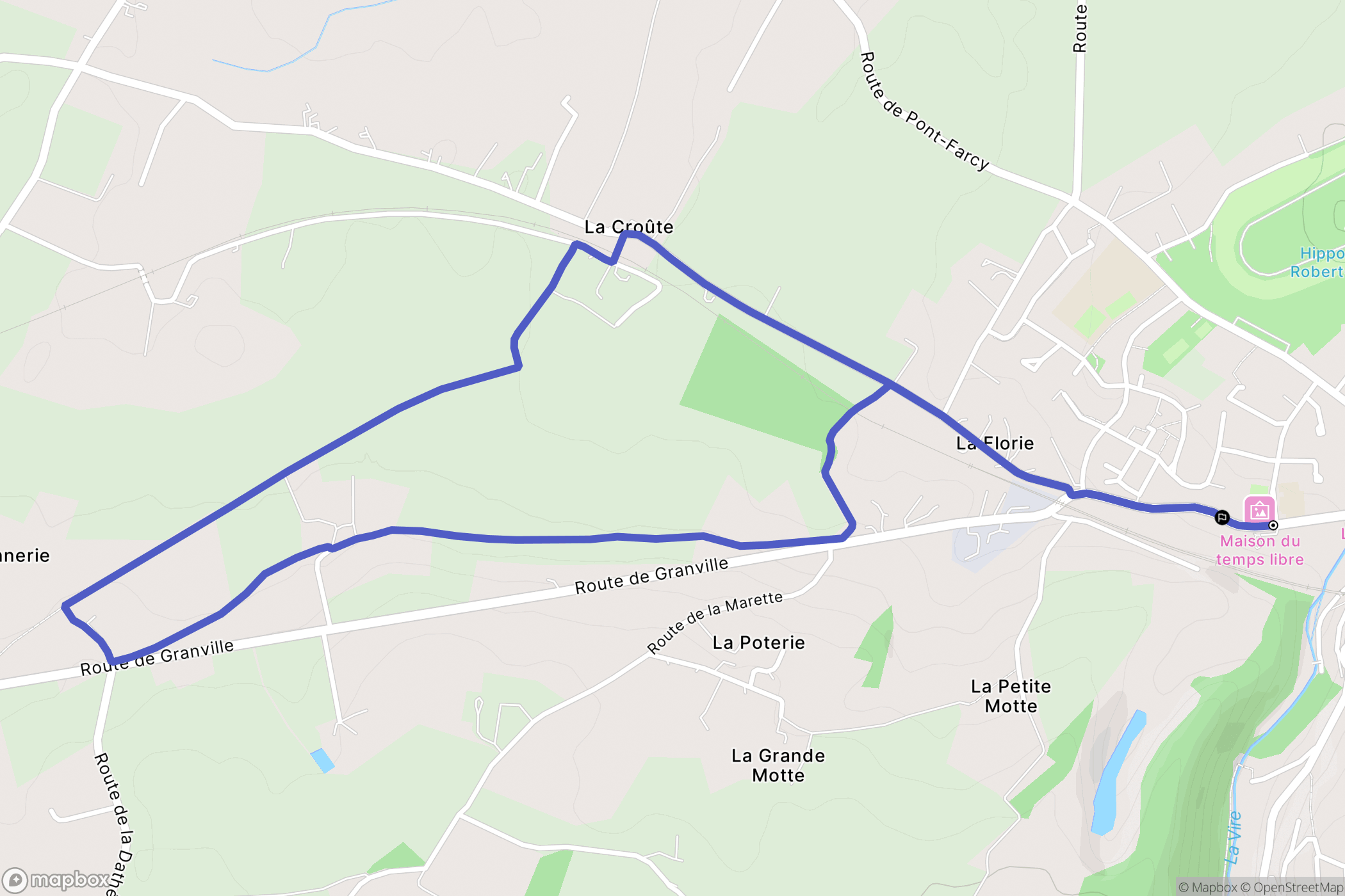 Vire-Normandie : carte du parcours de randonnée - France