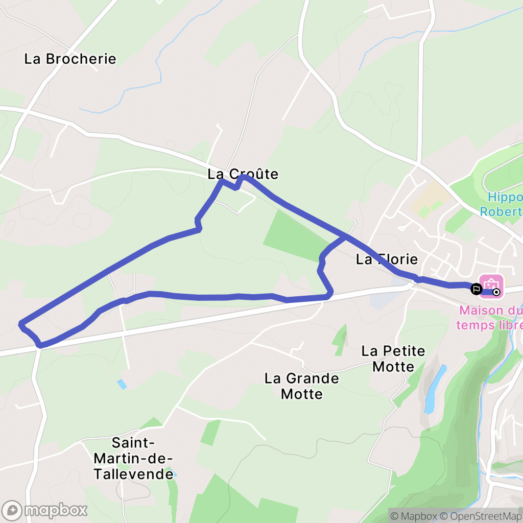 Vire-Normandie : carte du parcours de randonnée - France