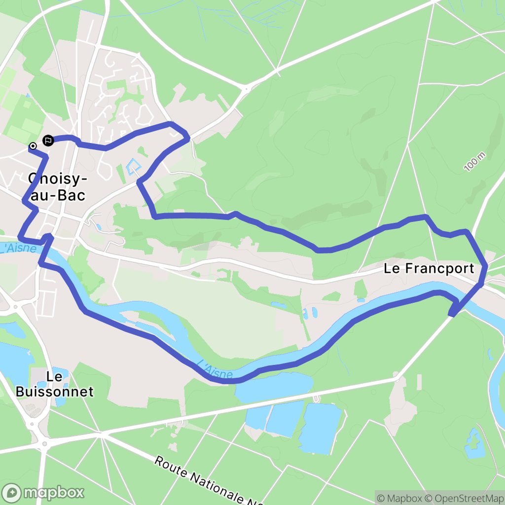 Choisy-au-Bac : carte du parcours de randonnée - France