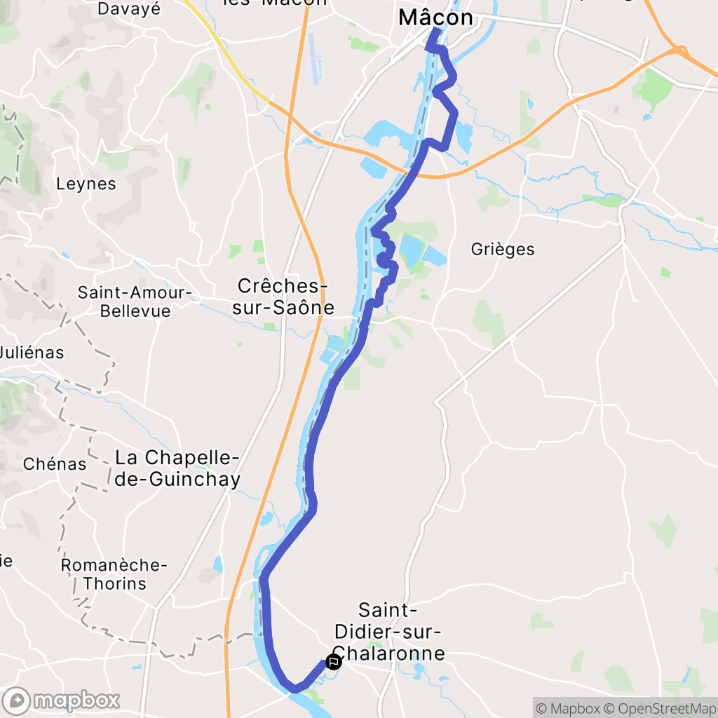 Thoissey : carte du parcours de randonnée - France
