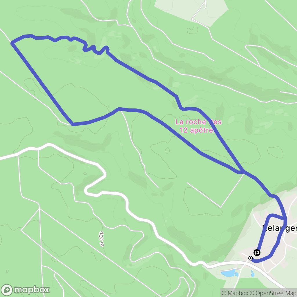 Relanges : carte du parcours de randonnée - France