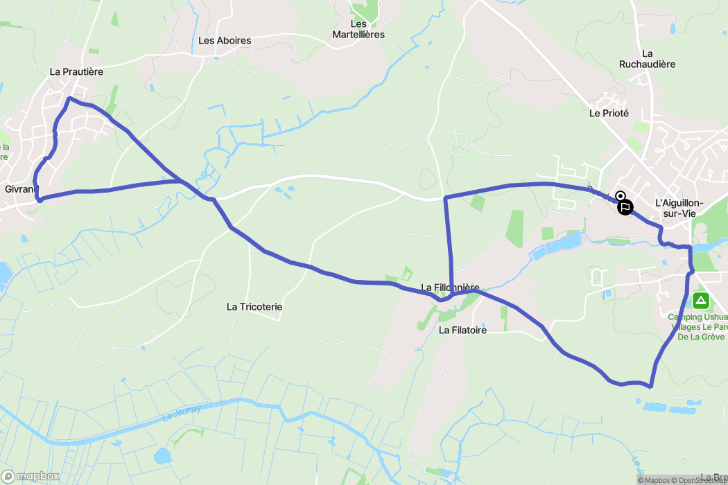 L'Aiguillon-sur-Vie : carte du parcours de randonnée - France