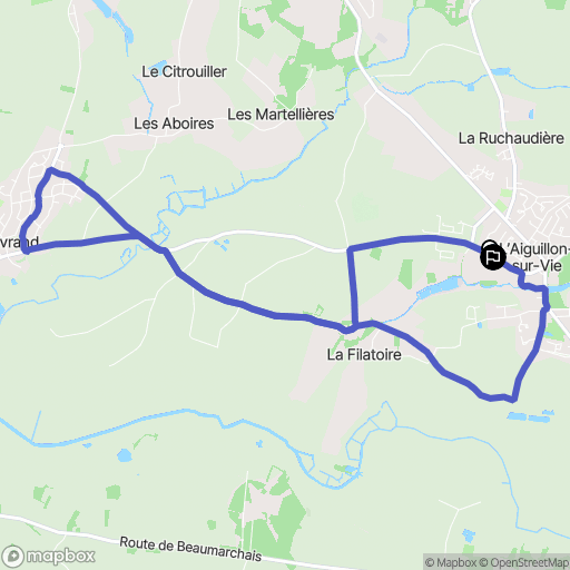 L'Aiguillon-sur-Vie : carte du parcours de randonnée - France
