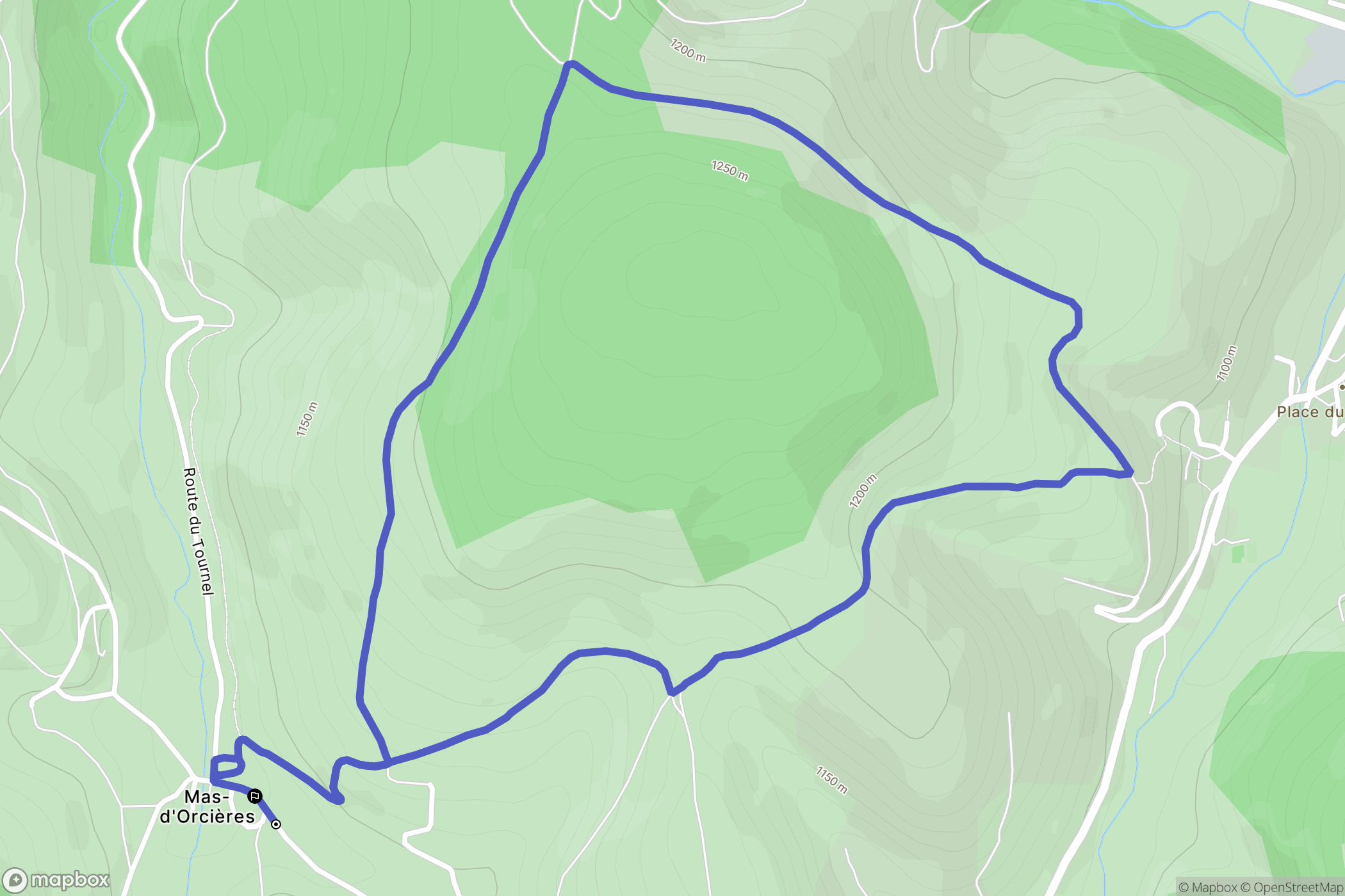 Mont Lozère et Goulet : carte du parcours de randonnée - France