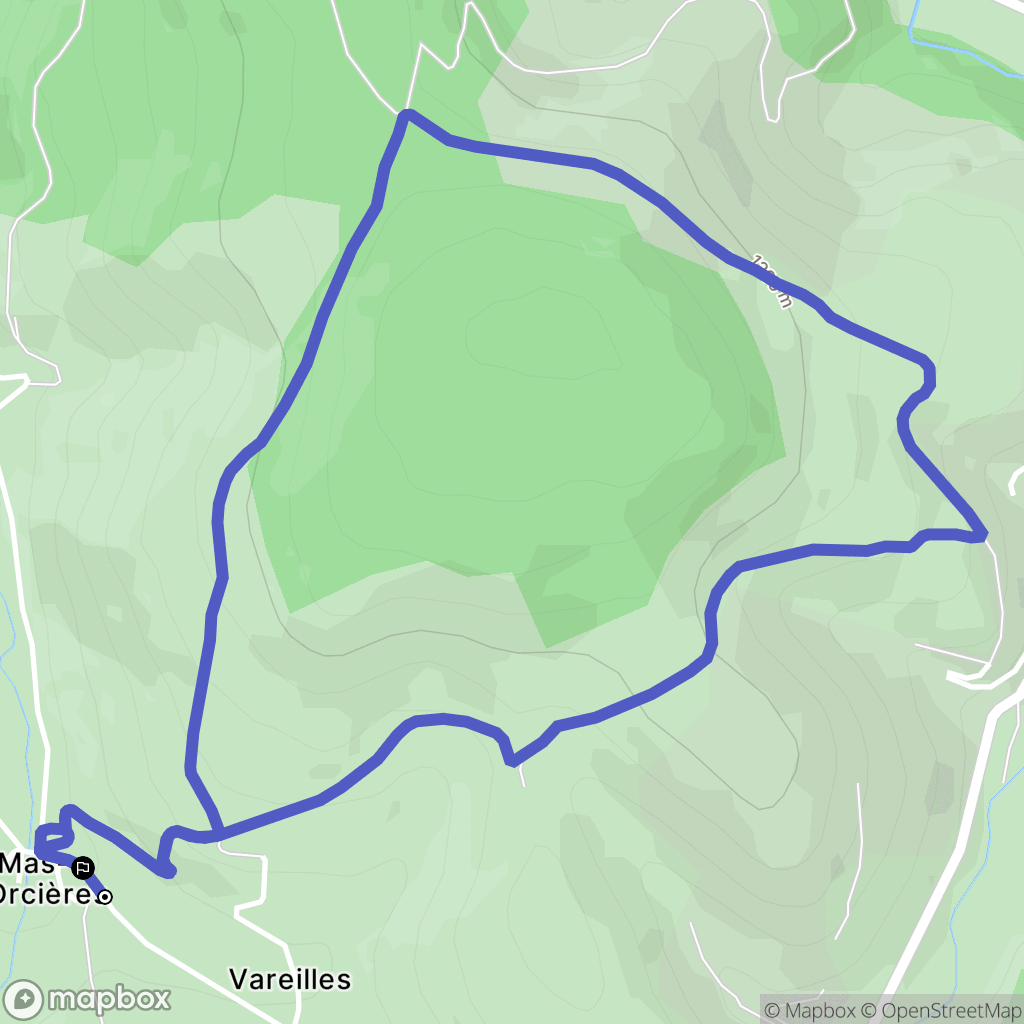 Mont Lozère et Goulet : carte du parcours de randonnée - France