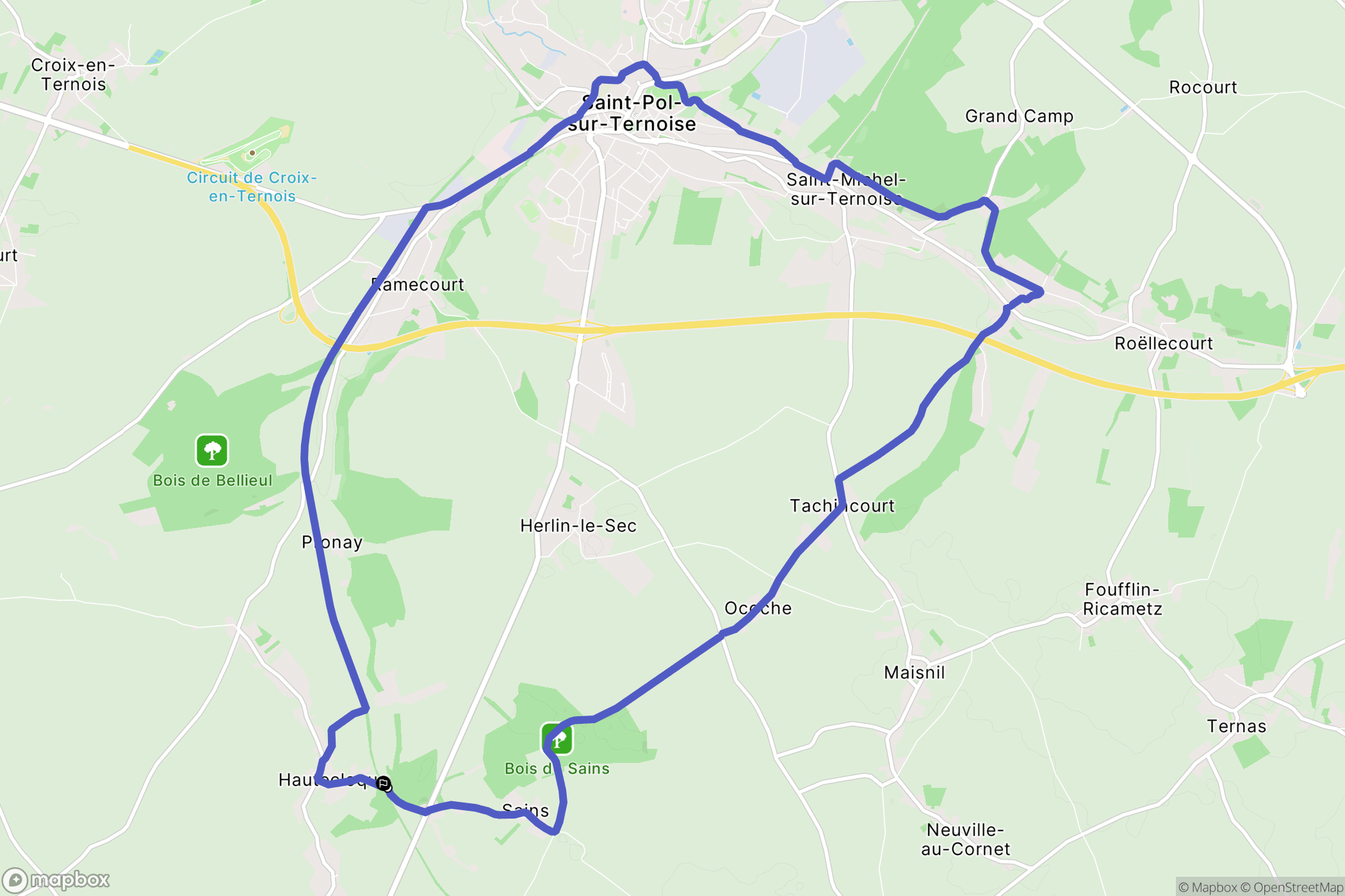 Hautecloque : carte du parcours de randonnée - France