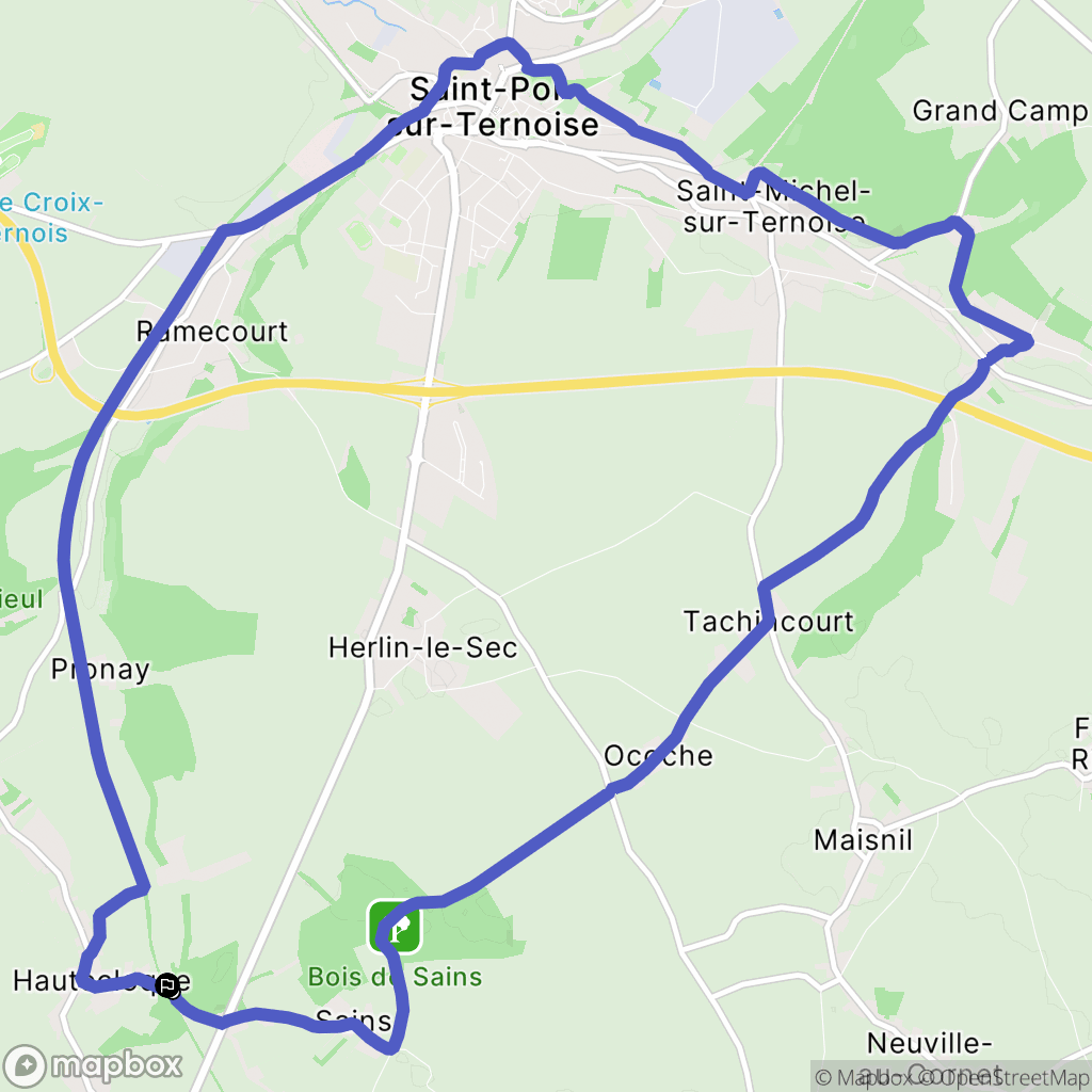 Hautecloque : carte du parcours de randonnée - France