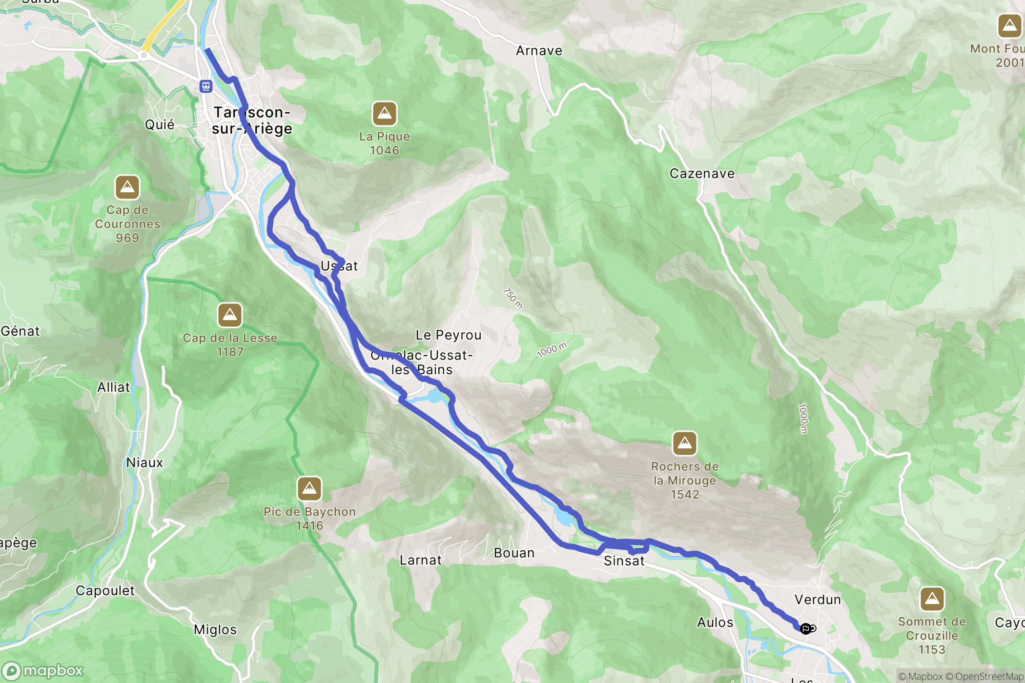 Verdun : carte du parcours de randonnée - France