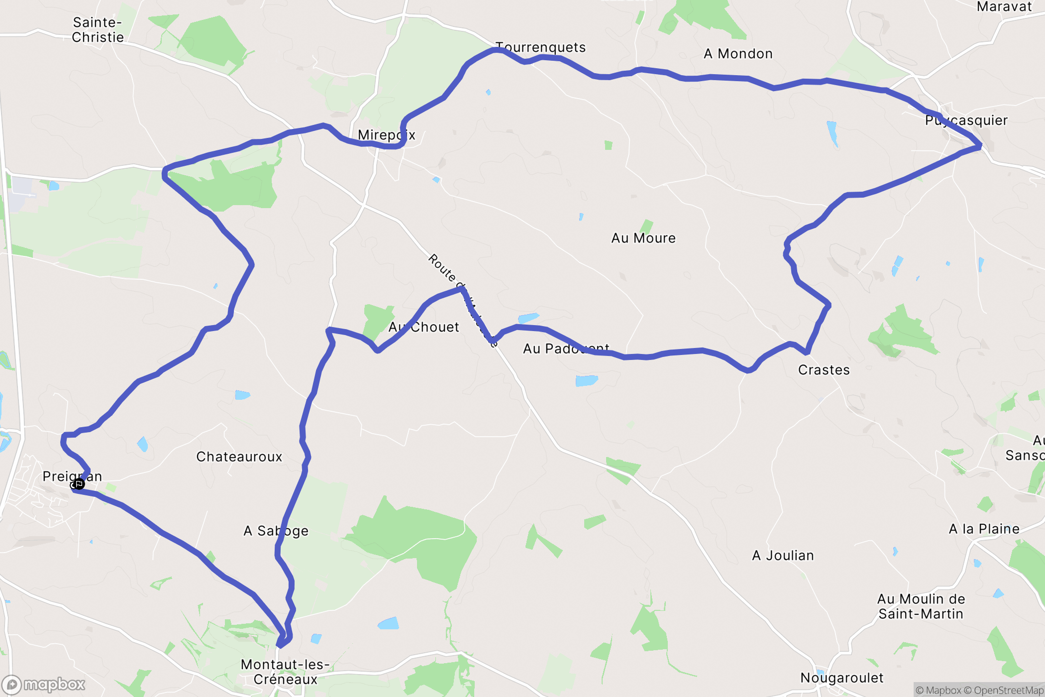 Preignan : carte du parcours de randonnée - France