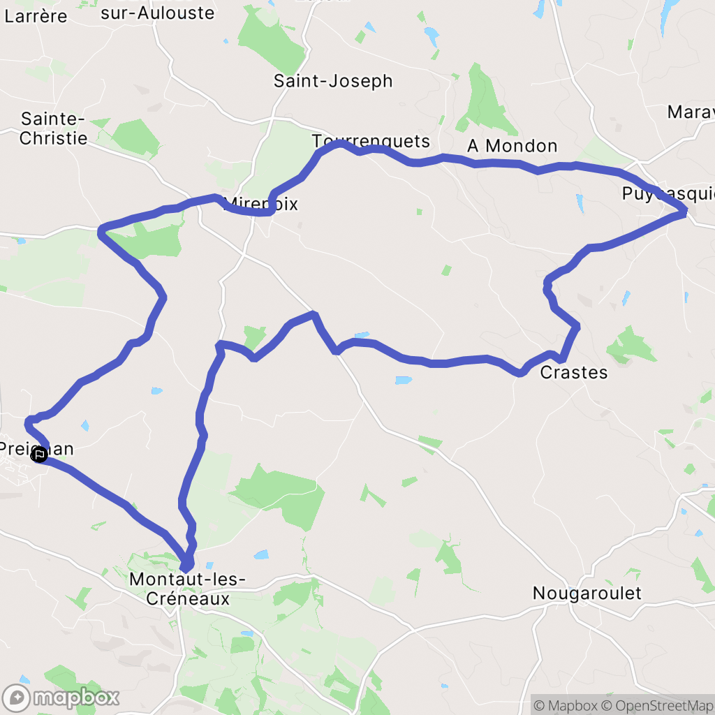 Preignan : carte du parcours de randonnée - France