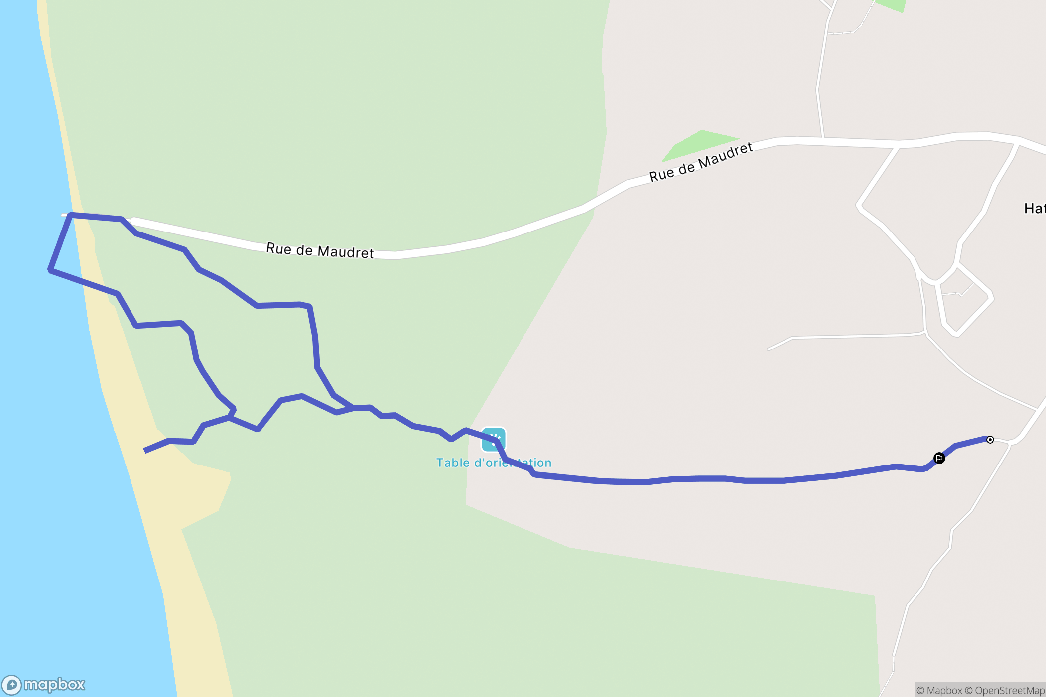 Les Moitiers-d'Allonne : carte du parcours de randonnée - France