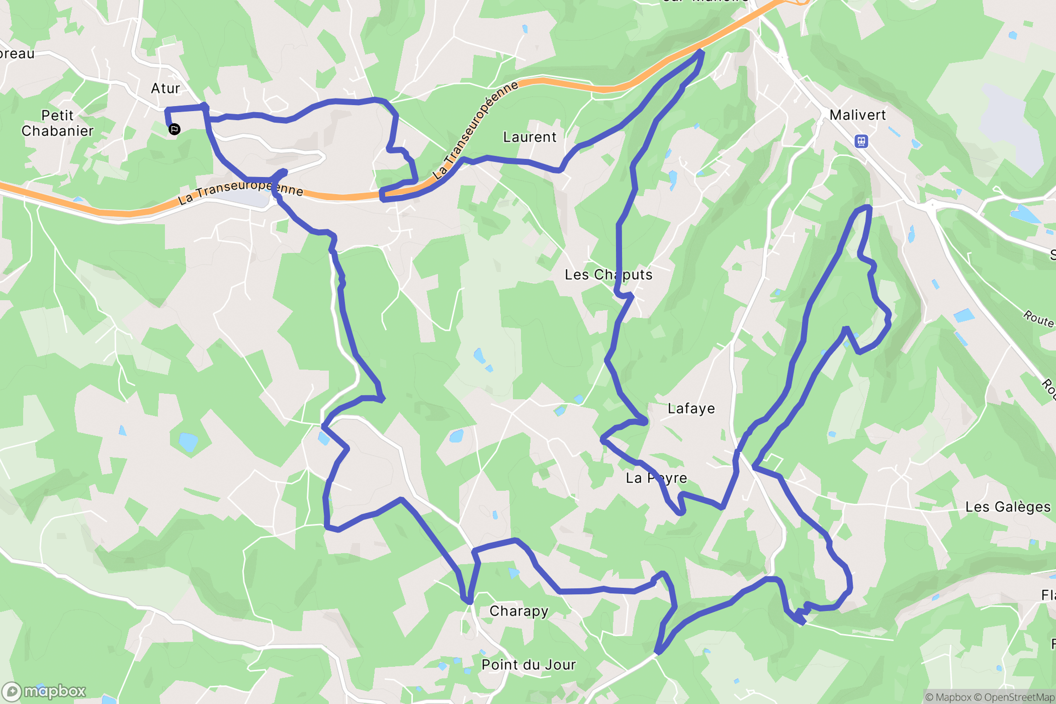 Boulazac Isle Manoire : carte du parcours de randonnée - France