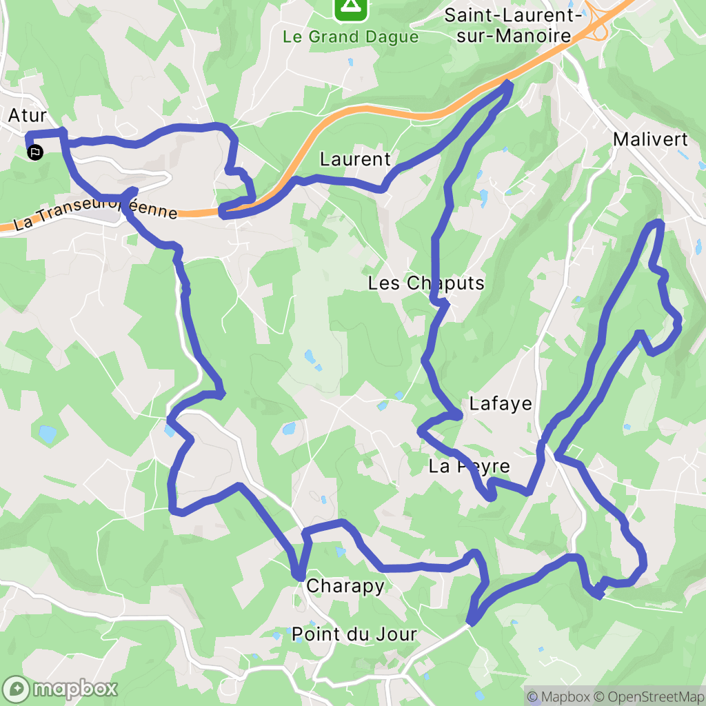 Boulazac Isle Manoire : carte du parcours de randonnée - France