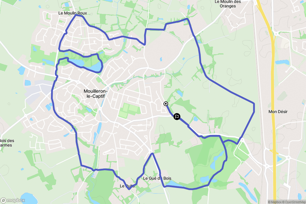 Mouilleron-le-Captif : carte du parcours de randonnée - France