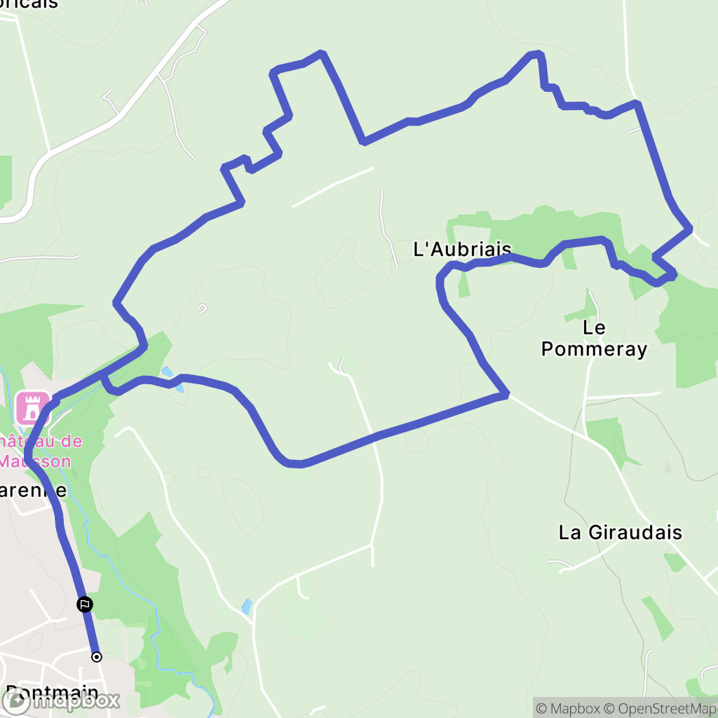Pontmain : carte du parcours de randonnée - France
