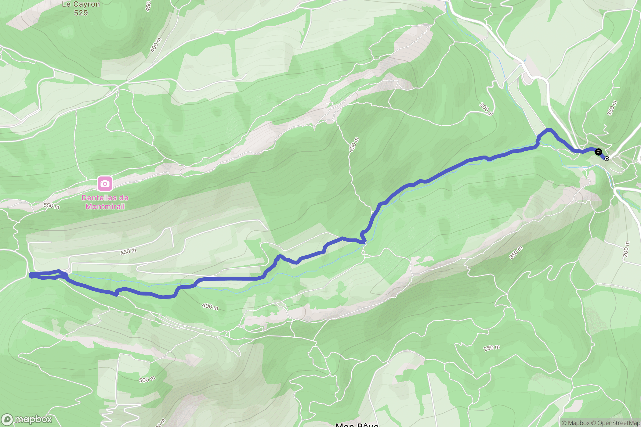 Lafare : carte du parcours de randonnée - France
