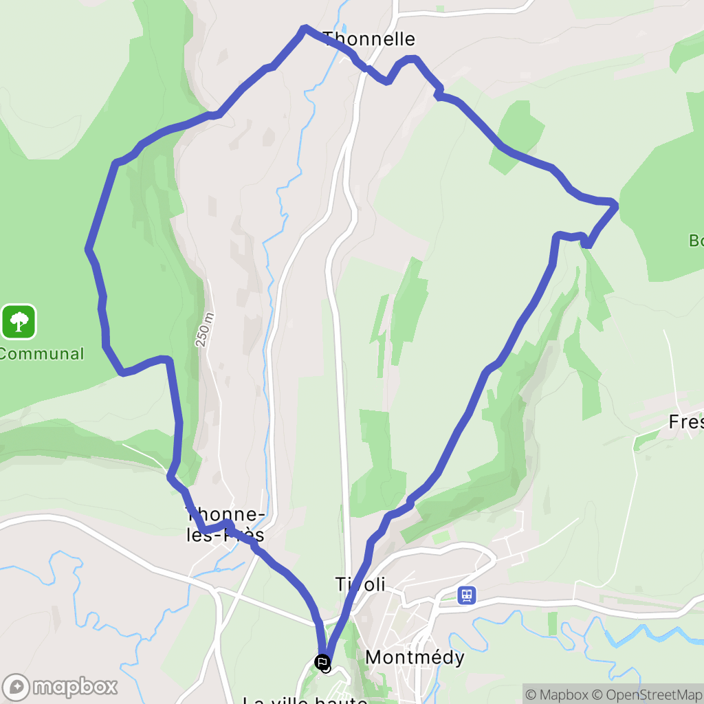 Montmédy : carte du parcours de randonnée - France
