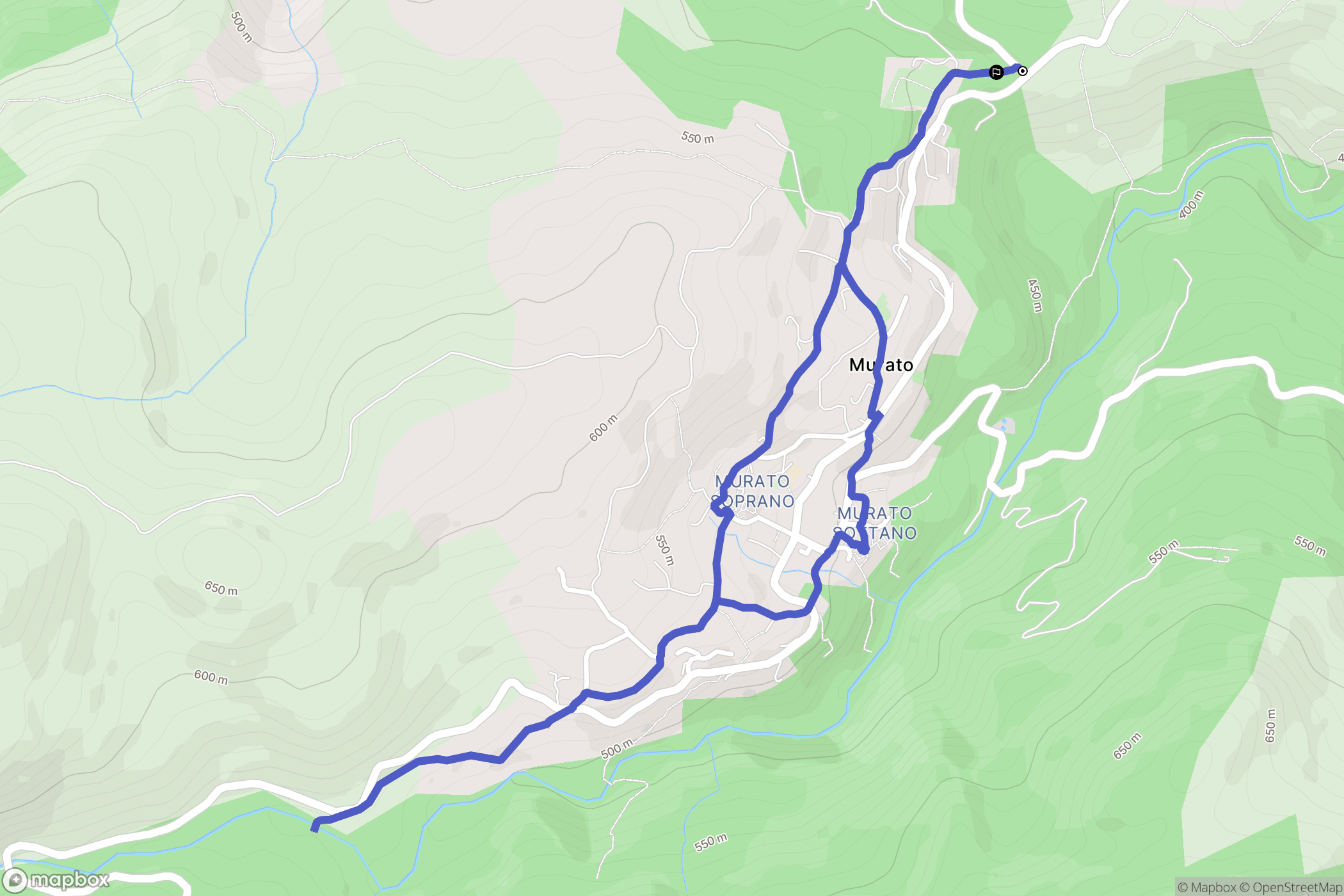 Murato : carte du parcours de randonnée - France