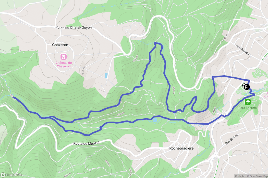 Châtel-Guyon : carte du parcours de randonnée - France