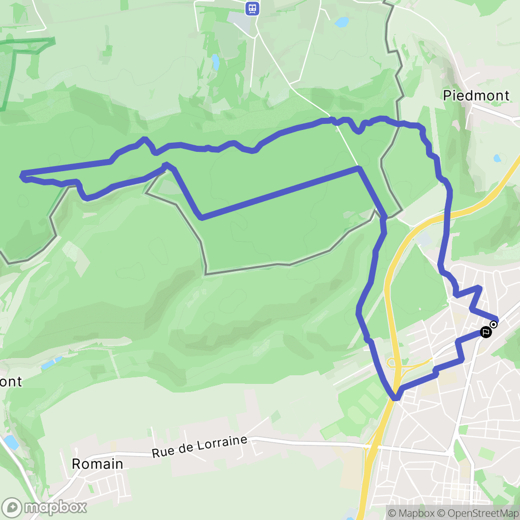 Mont-Saint-Martin : carte du parcours de randonnée - France