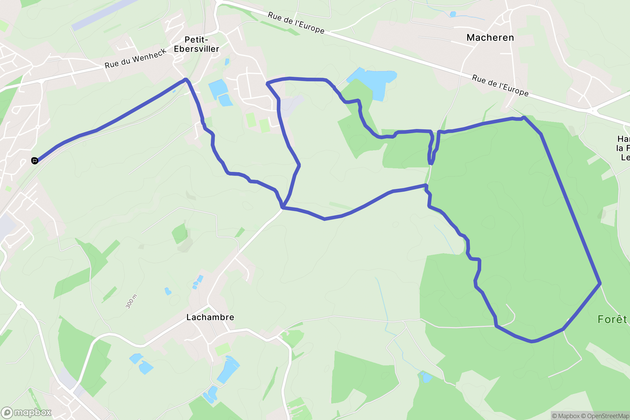 Macheren : carte du parcours de randonnée - France