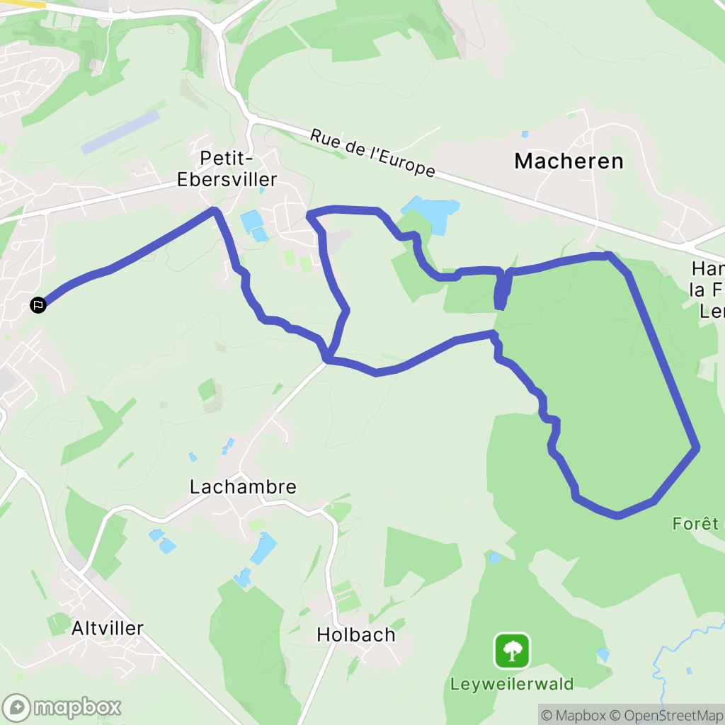 Macheren : carte du parcours de randonnée - France