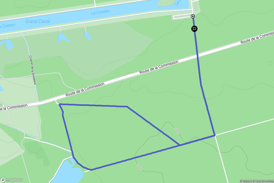 Chambord : carte du parcours de randonnée - France