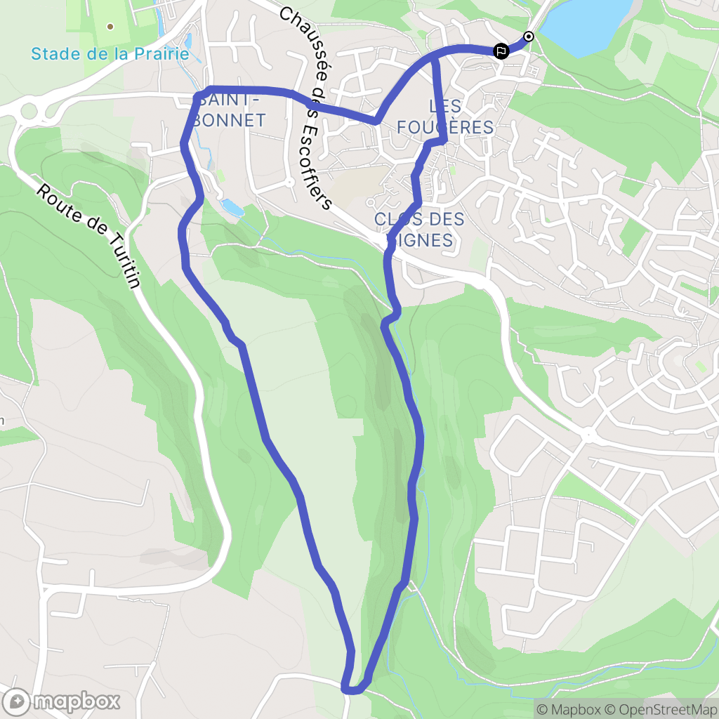 Villefontaine : carte du parcours de randonnée - France
