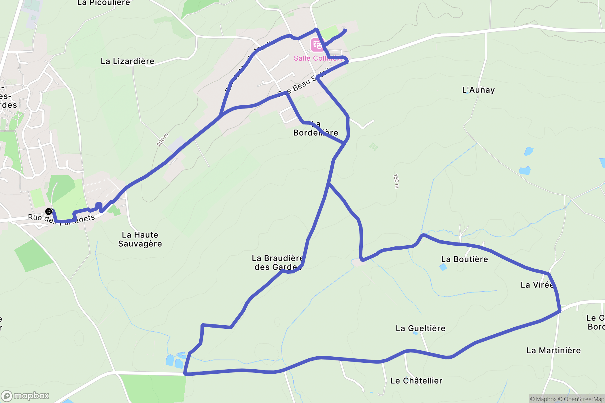 Chemillé-en-Anjou : carte du parcours de randonnée - France