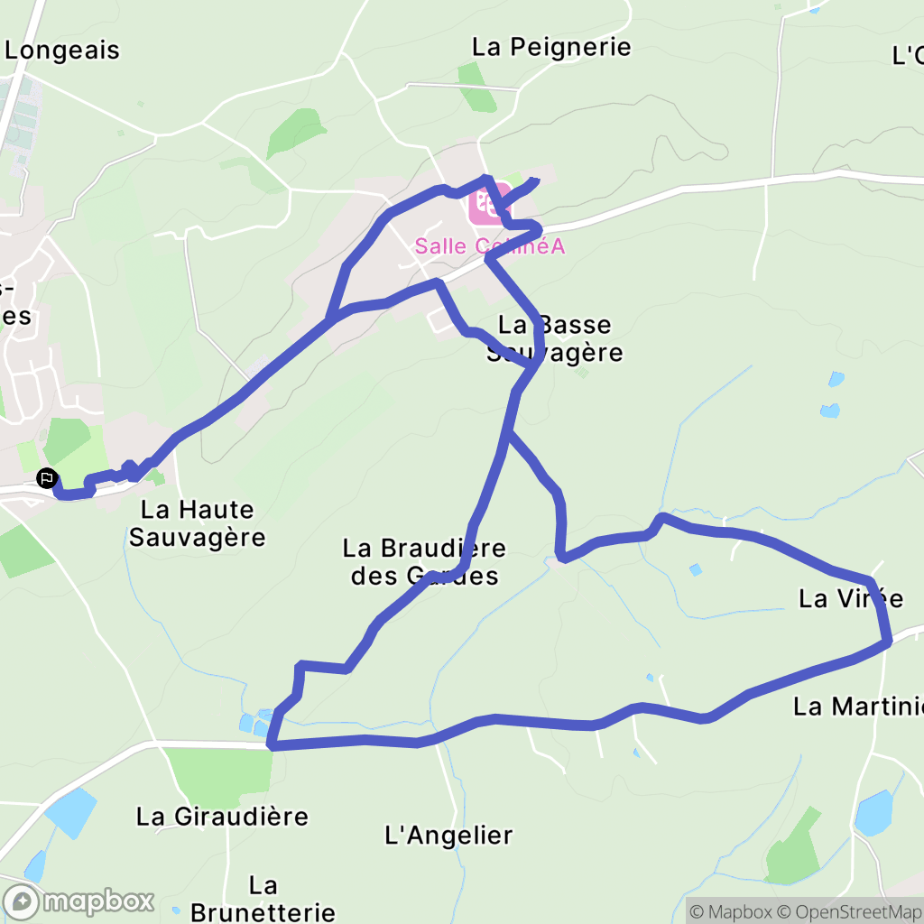 Chemillé-en-Anjou : carte du parcours de randonnée - France