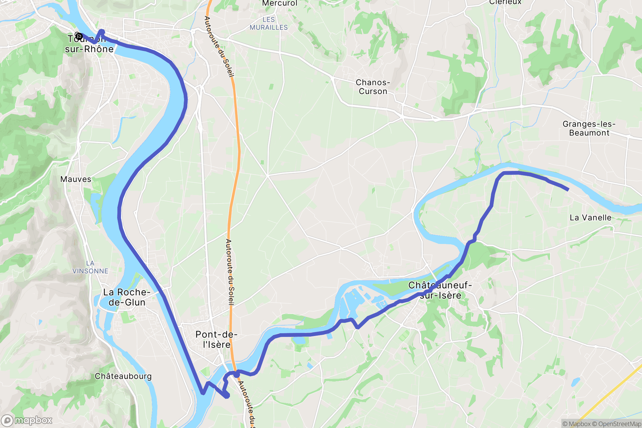 Tournon-sur-Rhône : carte du parcours de randonnée - France