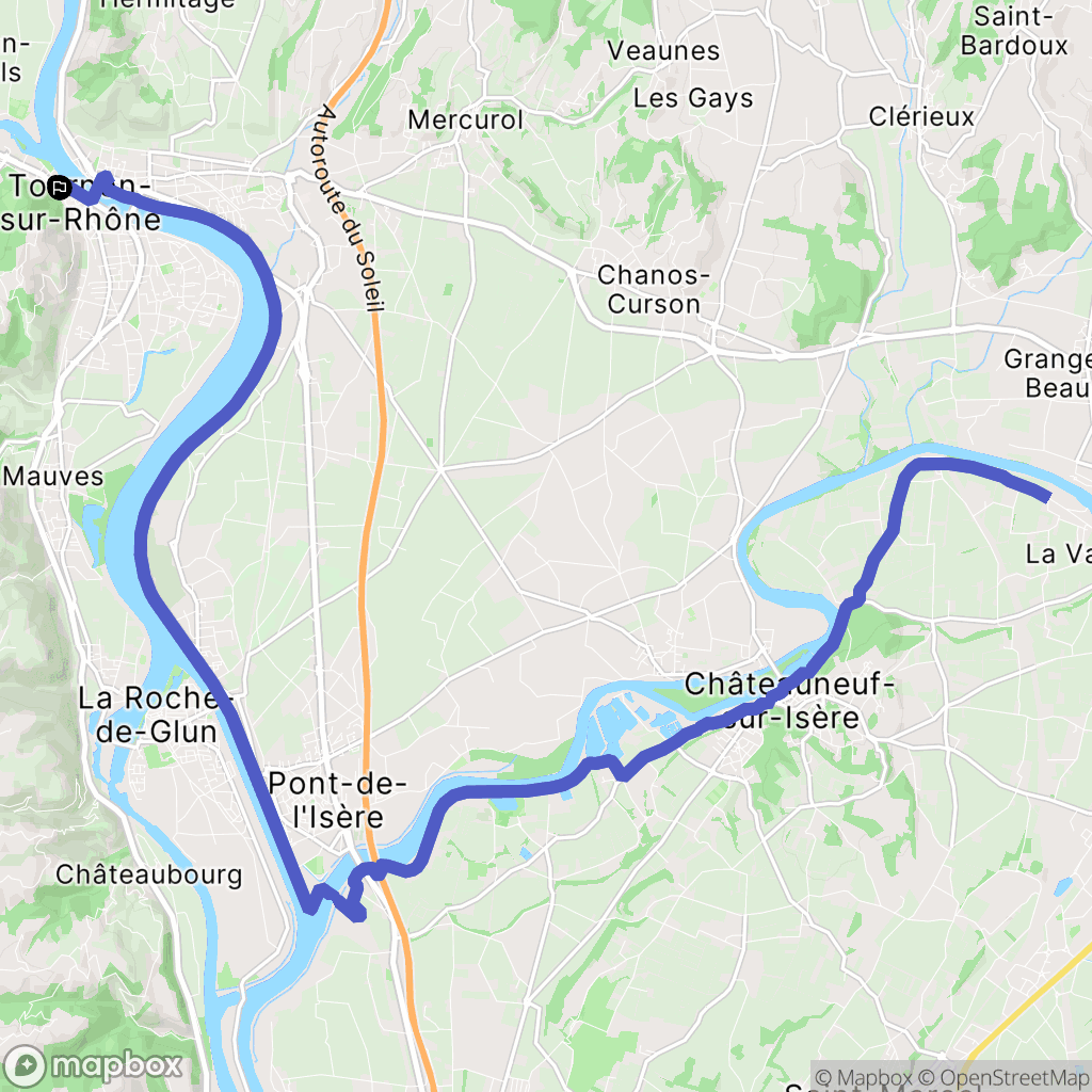 Tournon-sur-Rhône : carte du parcours de randonnée - France
