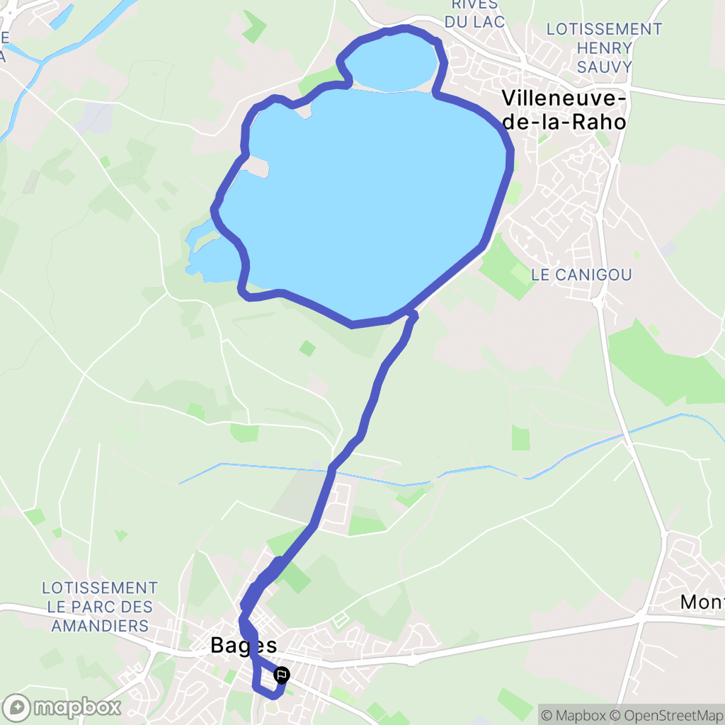 Bages : carte du parcours de randonnée - France