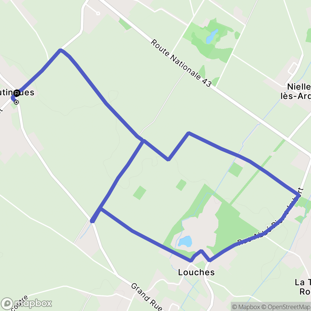 Autingues : carte du parcours de randonnée - France