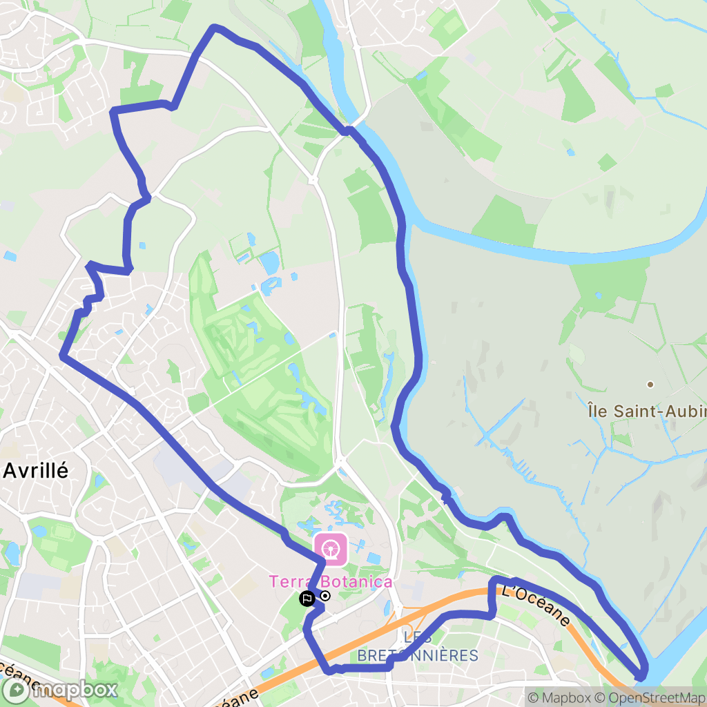 Angers : carte du parcours de randonnée - France