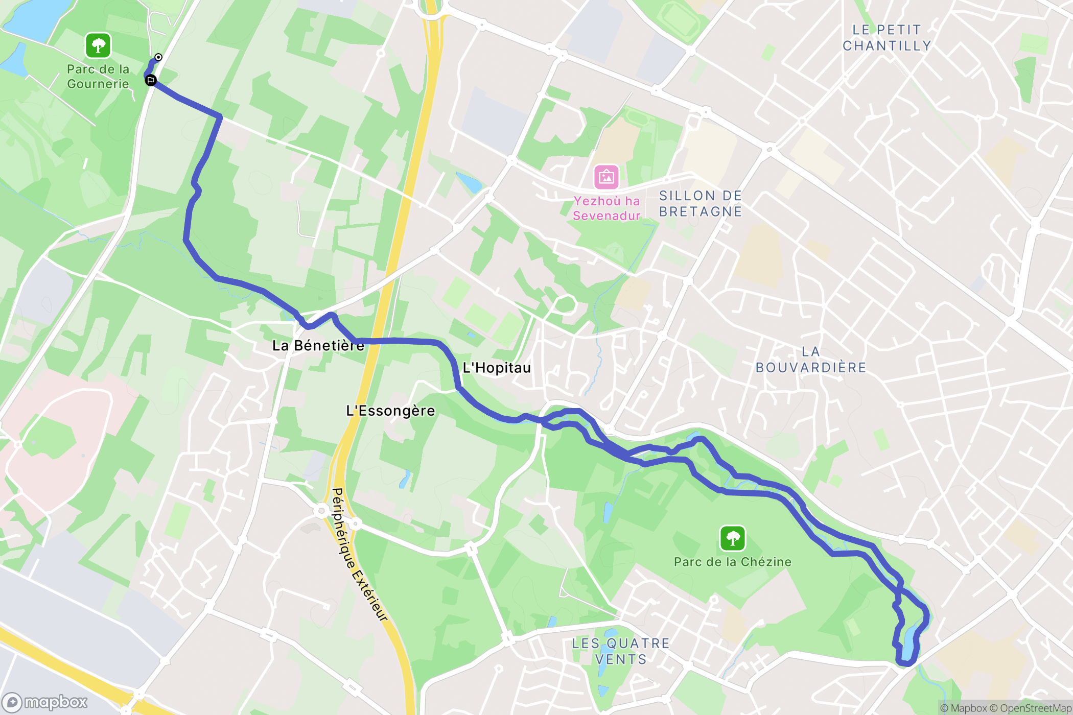 Saint-Herblain : carte du parcours de randonnée - France