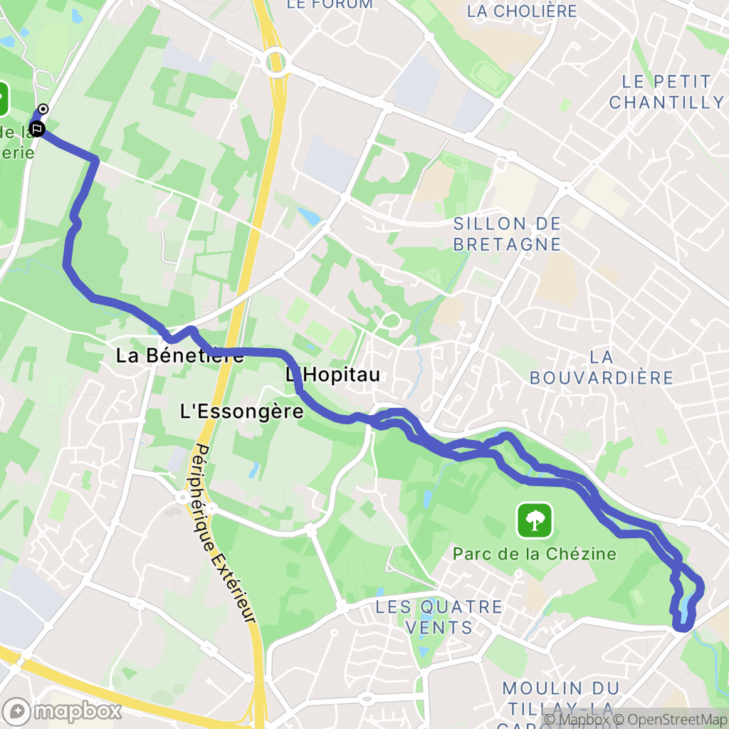 Saint-Herblain : carte du parcours de randonnée - France